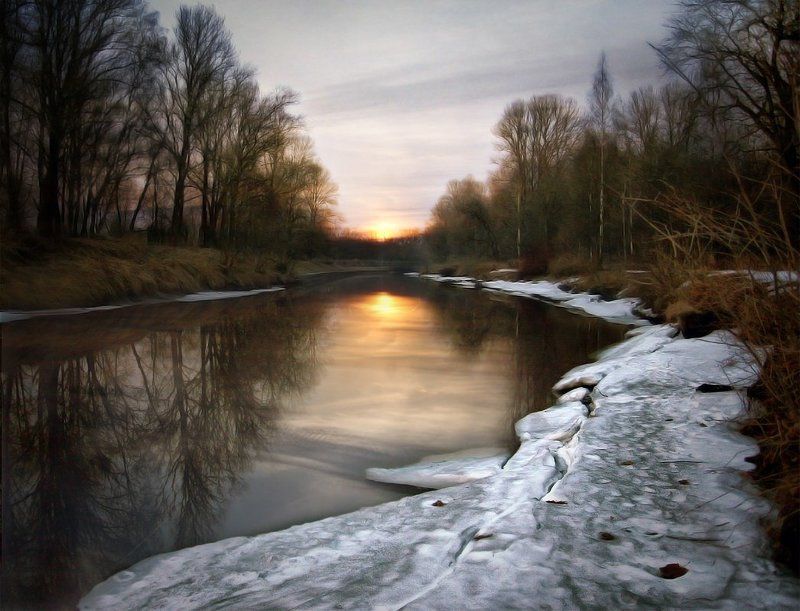закат, река, весна Весенний закатphoto preview