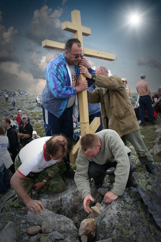 крестный, ход, на, , , праздник, , преображения, господня. на вершине горы Еремельphoto preview