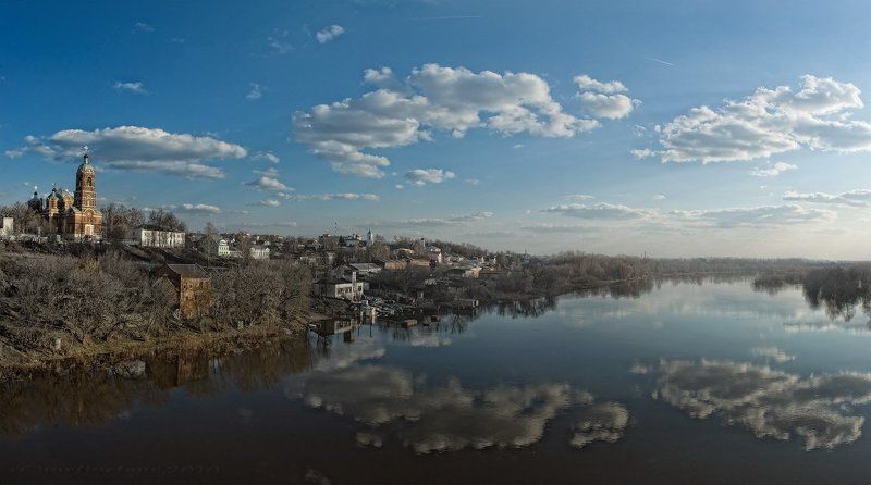клязьма, закат, собор, река, разлив Закатная панорамнаяphoto preview