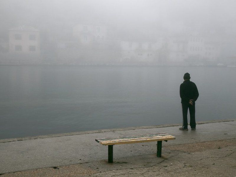 один,бухта,туман одиночество.photo preview