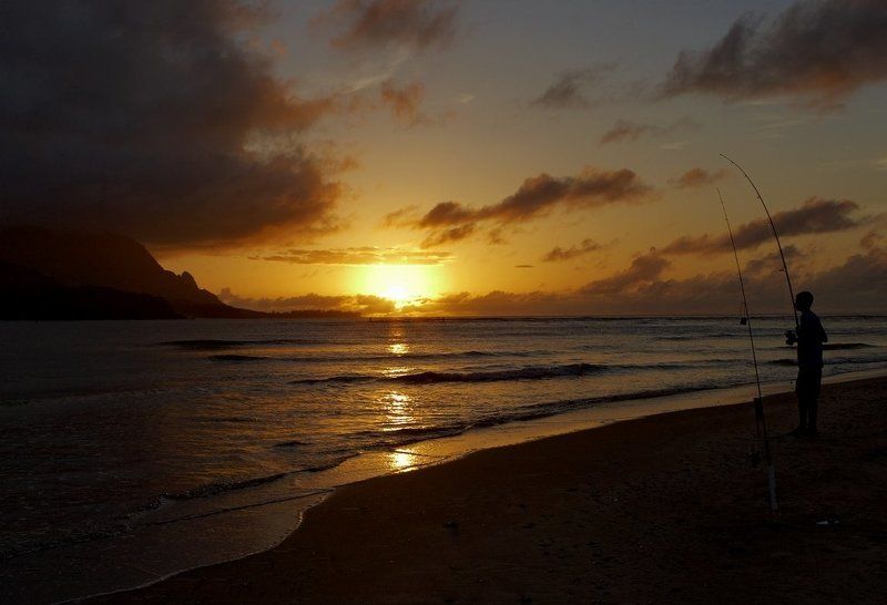 станко, океан, пляж, море, небо, гавайи На закате в Принсвиле...photo preview