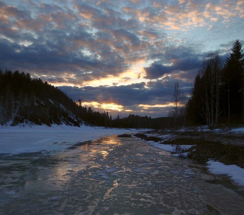 урал, закат, большая, сосьва Как просыпалась река фото превью