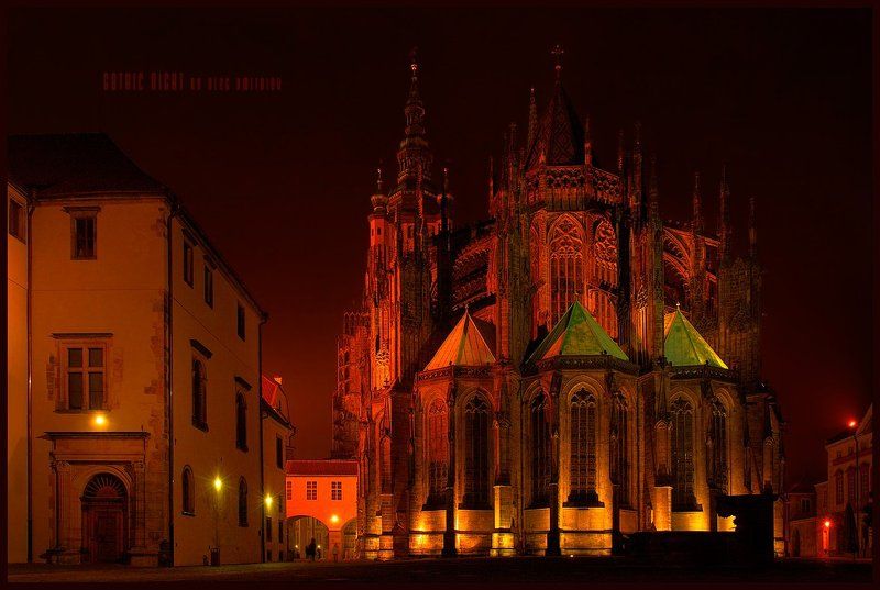 прага, собо, ночь, фонари, готика, город Готическая ночьphoto preview