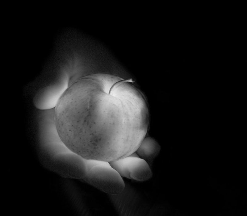 яблоко, свет, сияние, рука, жизнь, нежность, тепло ***photo preview
