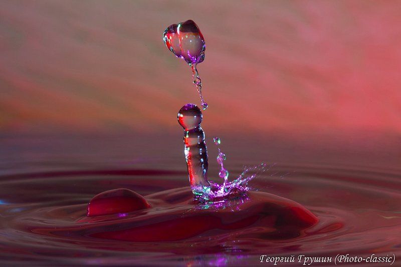 капля, вода, макро Серия \