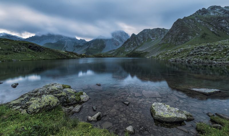 загедан, озеро, кчр, август, 2016, вечер ВЕЧЕРОМ НА ЗАГЕДАНСКОМ ОЗЕРЕ фото превью