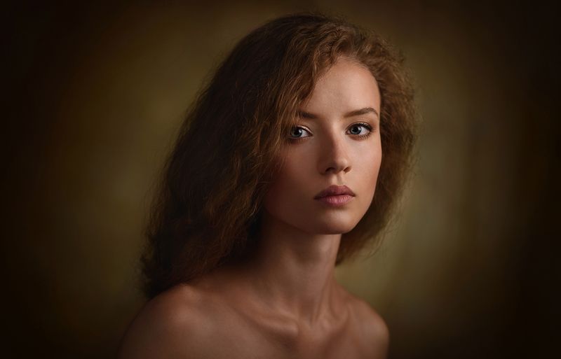 Взгляд, Волосы, Девушка, Свет, Студия, Тень ***photo preview