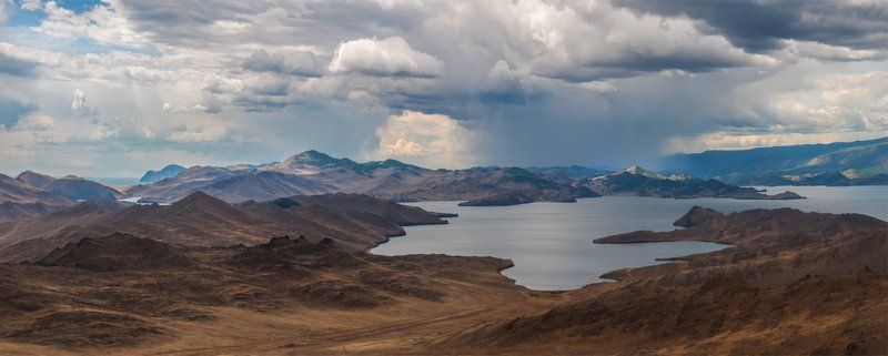 байкал, дождь, лето, озеро, ольхон, остров, панорама, пейзаж, природа, сибирь Поливаетphoto preview