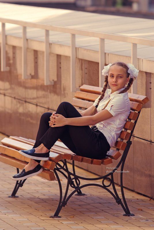 бантики, девочка, косички, подросток, школа, школьная форма, школьница Школьница 2photo preview