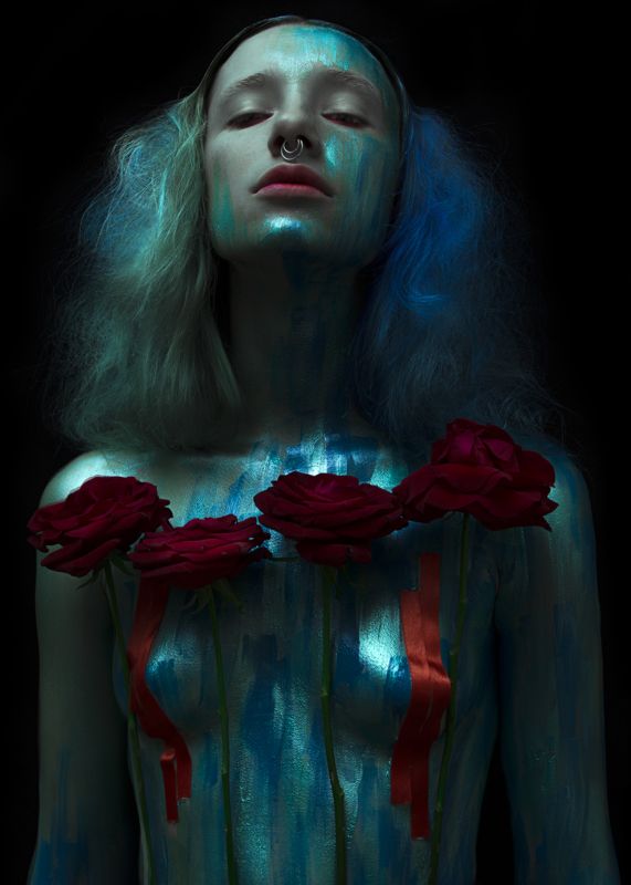 Art photo, Blue, Bluehair, Body, Female, Fine art, Portrait, Краски, Портрет, Портрет девушки, Синий, Тело M E R M A I Dphoto preview