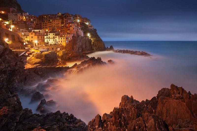 Italia, Italien, Italy, Europe, Liguria, Cinque Terre,  Manarola,  5 Lands, Cinque Terre National park, Unesco, Town, village, sea, cityscape, rocks, stones, blue hour, adriatic, sunset, architecture, spring, Water, daniel rericha, colored houses, coast,  Fairytale Manarolaphoto preview