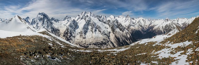 весна, горы, домбай, кавказ, панорама, пейзаж, природа, северный кавказ, снег Домбайphoto preview