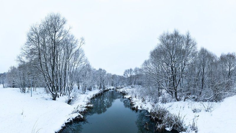 Москва Свиблово Зима Река Долина Холодно  Долина р. Чермянки фото превью