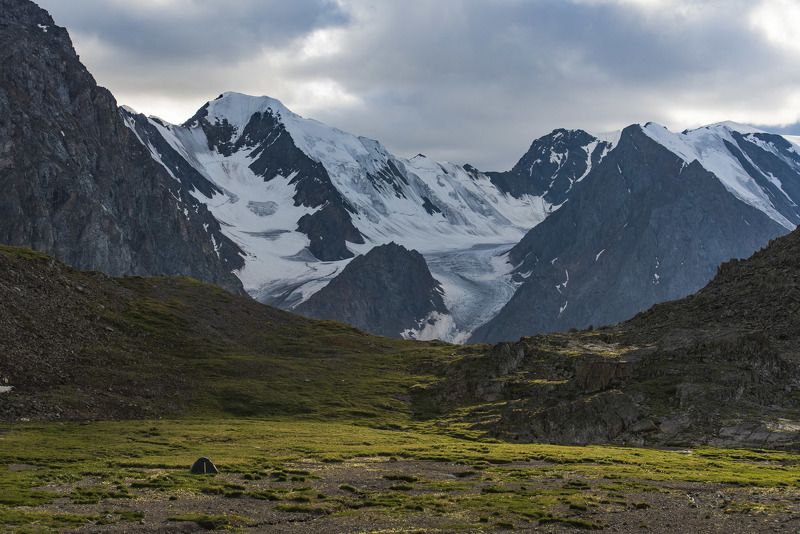 алтай, вечер, закат, снег, горы, природа, пейзаж, долина Зеленая гостинцаphoto preview