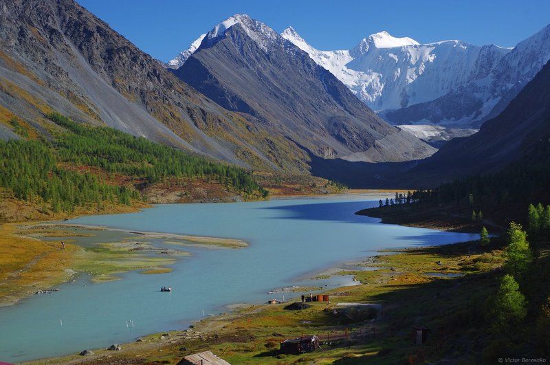 Аккем, Алтай, Белуха, Горы, Озеро Аккемский вечерphoto preview