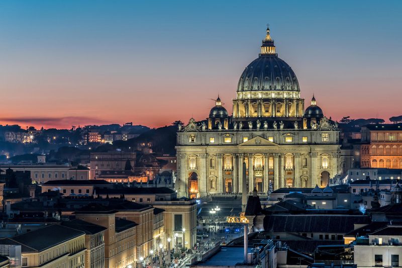 рим, город, закат Самая большая церковь в мире, в самом маленьком государстве в мире, разве это не парадокс??photo preview