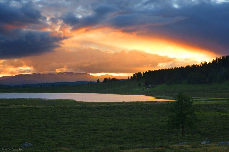 Алтай, Вечер, Закат, Улаганские озера Закат на Улаганских озерахphoto preview