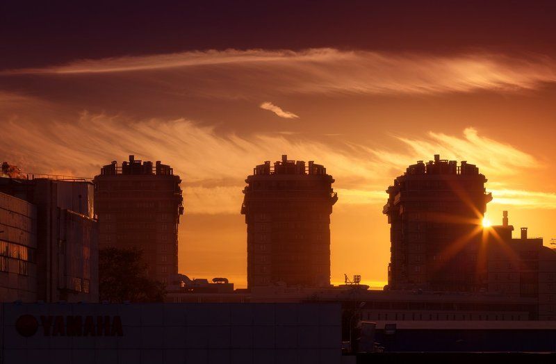 город, городской пейзаж, закат, санкт-петербург Три великанаphoto preview