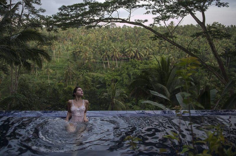 бали, убуд, рисовые террасы, джунгли, пальмы, бассейн, инфинити встречая новый деньphoto preview