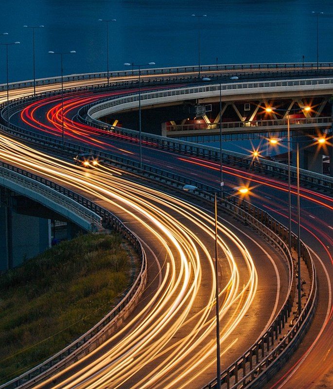 вечер, дорога, мост В суетеphoto preview