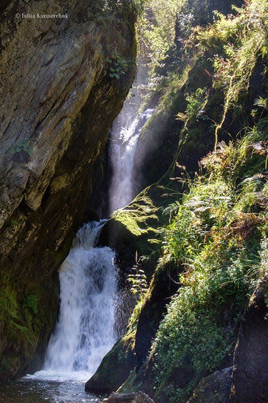 водопад, горный алтай, телецкое озеро, камни, скалы, зелень, мох, осень, вода Серебряные нити. Алтын Кӧл.photo preview