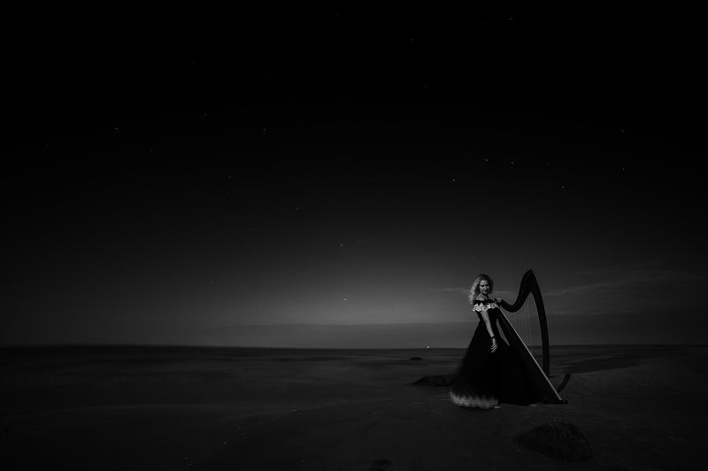 Black and white, Landscape, Long exposure, Night, Portrait Night soundsphoto preview