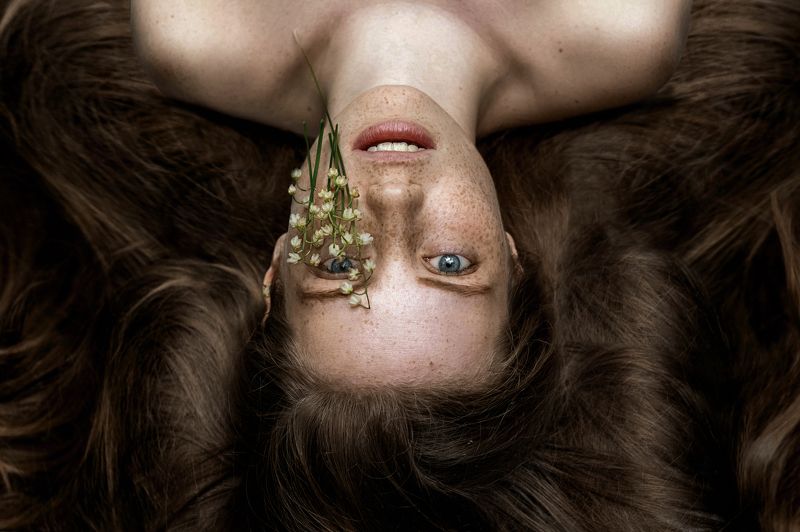 девушка портрет сказка лес лицо глаза волосы photo preview