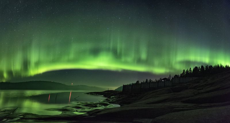 Северное сияние на Белом море.photo preview
