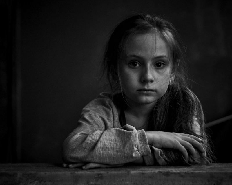 Девочка, ЧБ, портрет, беспризорник, ребенок Маргоphoto preview