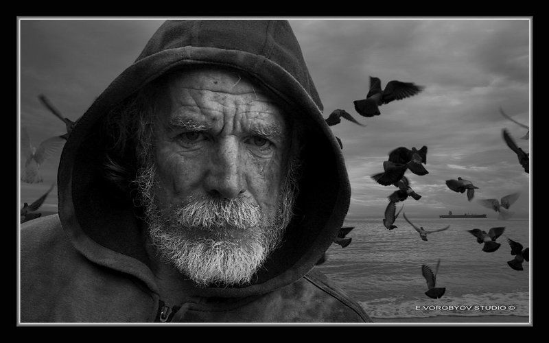 портрет, море Старик и мореphoto preview