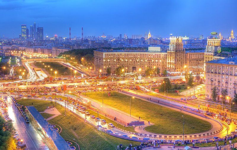 крыша, крыши, город, москва, вечер, площадь, гагарина, победа, праздник Площадь Гагарина 9 маяphoto preview