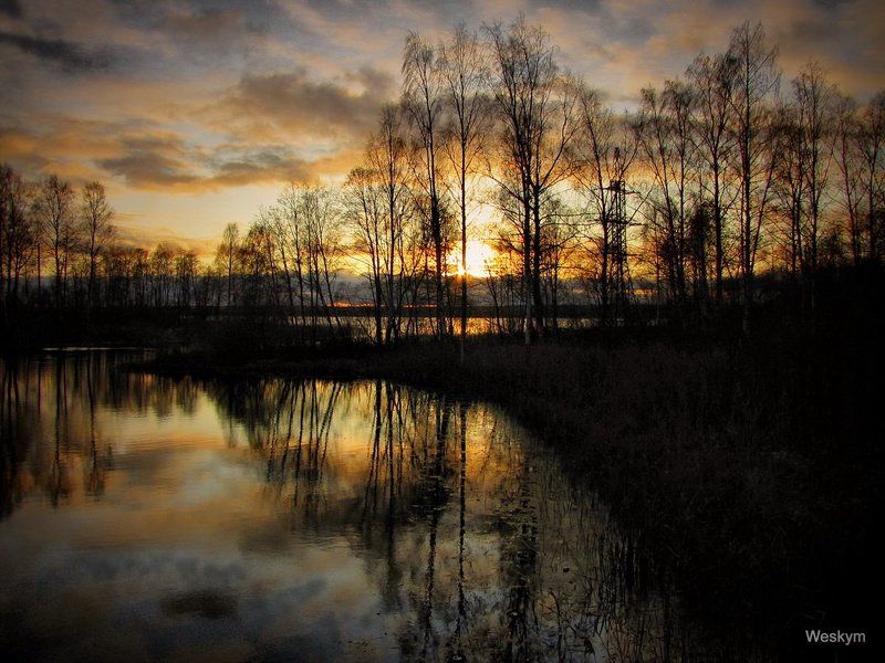 природа,пейзаж Закат на озере.photo preview