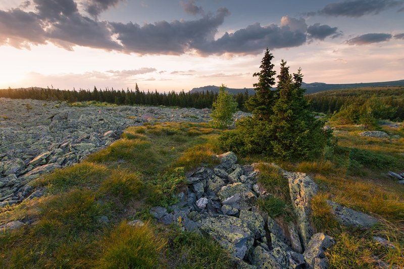 башкирия, горы, закат, иремель, урал *** фото превью