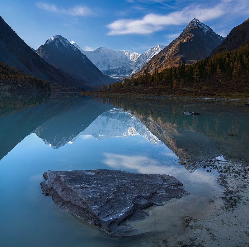 2016, Аккем, Алтай, Горы, Озер, Осень, Отражение, Сентябрь Прощальный рассветphoto preview
