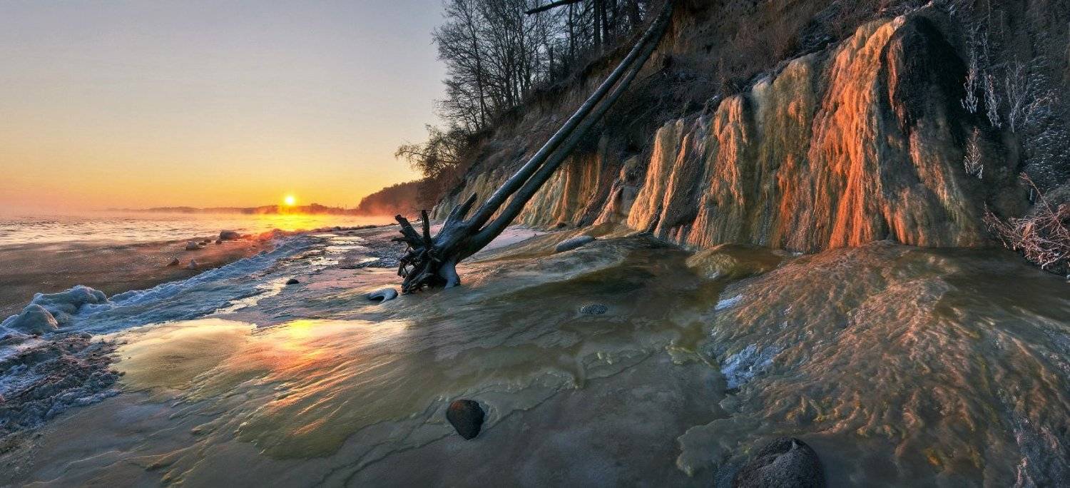 Балтийское море, зима, лёд, рассвет, Заостровье, Владимир Петрукович
