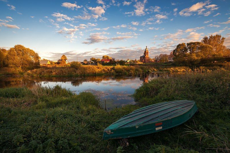 октябрь, теза, лодка, вечер Октябрь, сушим вёсла...photo preview