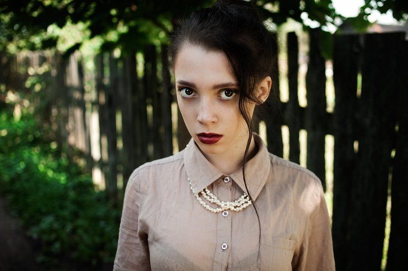 Девушка, глаза, осень, деревня, макияж Христинаphoto preview