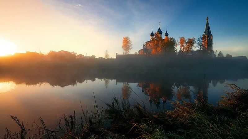 Утро, лодка, церковь, тишина, пейзаж, природа Октябрь, немного тишины...photo preview