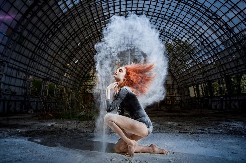 girl, woman, sexy, dust, yellow, blue, beautiful  photo preview