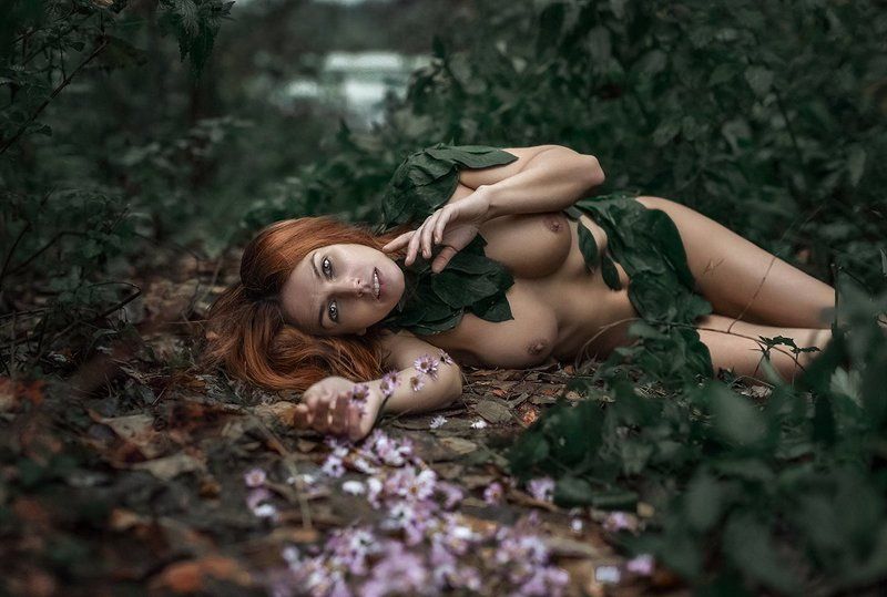 девушка портрет арт сказка лицо волосы глаза рыжая веснушки photo preview