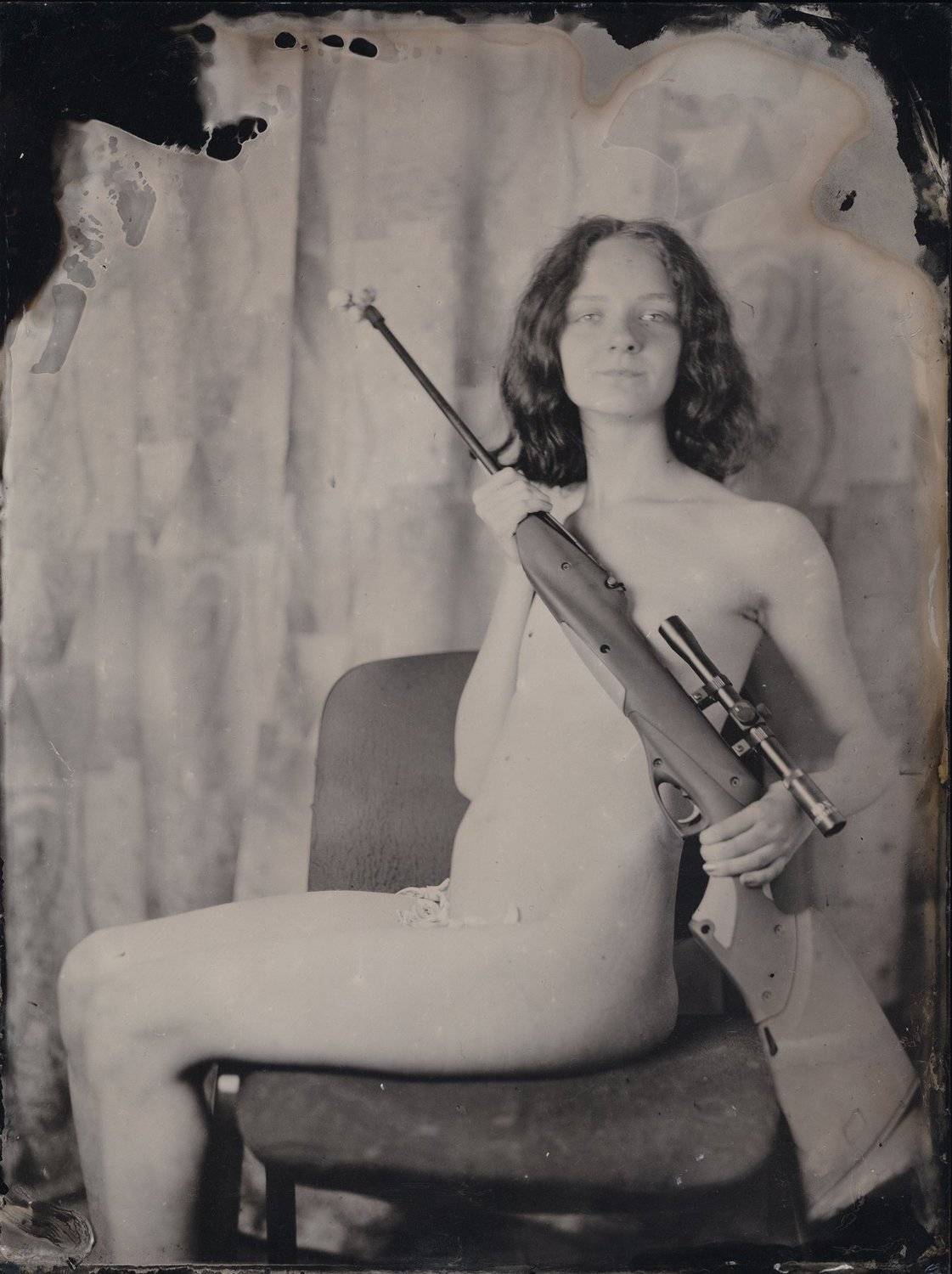 коллодий, амбротип, портрет, оружие, розы, Сергей