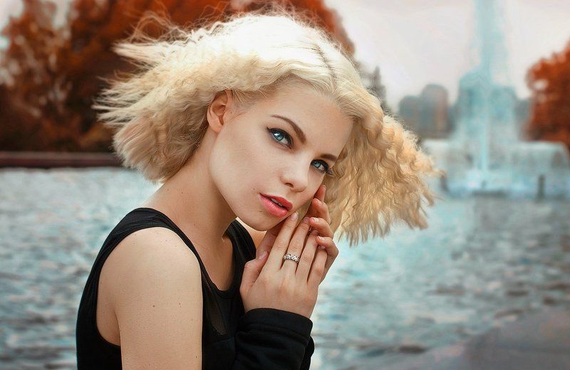 Blond, Blue eyes, Emotion, Girl, Portrait, Street, Style, Портрет Mariaphoto preview