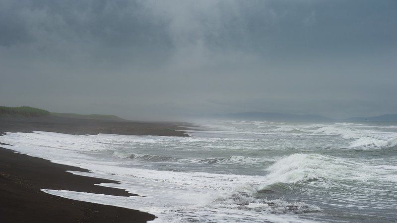 камчатка, лето, тихийокеан, волны, непогода, халактырка, халактырскийпляж photo preview