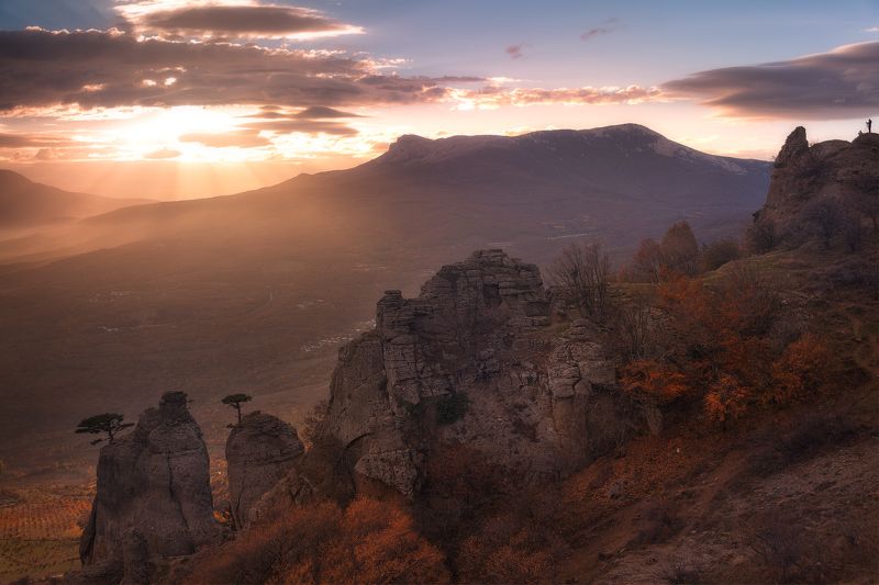 крым, чатыр-даг, горы, республика_крым, пейзаж, пейзажная съемка, пейзажная фотография, закат, солнце, пейзажист, осень, осенний крым, nikon, d7100 Закат над Чатыр-Дагомphoto preview