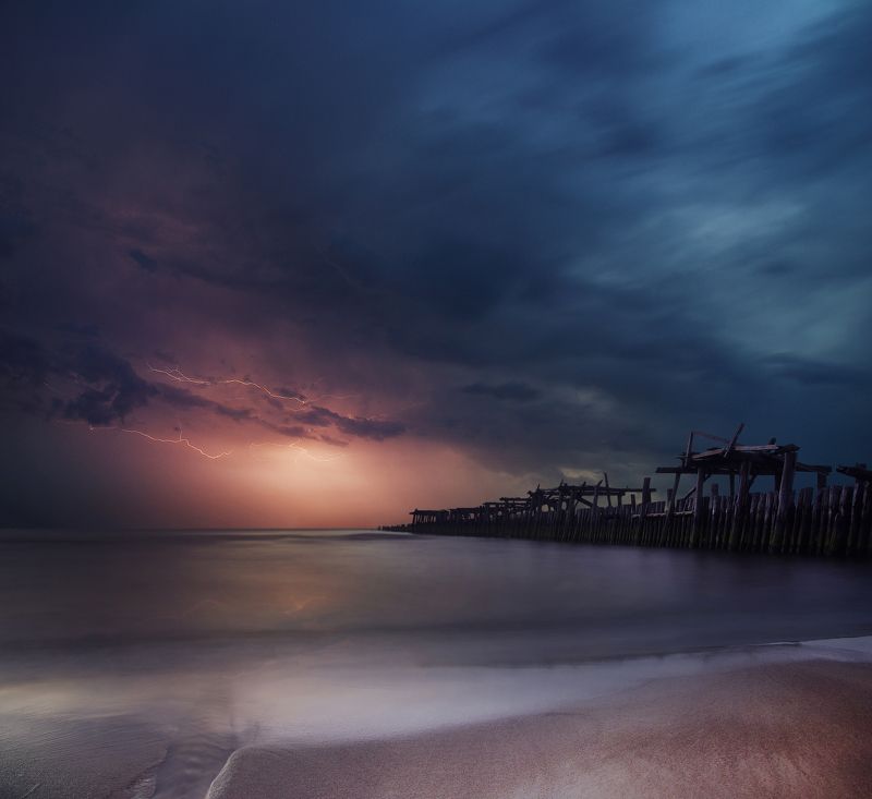 Lithuana, Baltic sea, storm, clouds, water, long exposure *photo preview