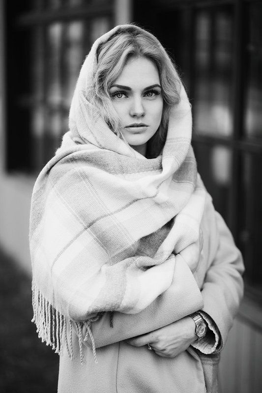 девушка, портрет, чб, красивая, нежная, светлая, иконаphoto preview