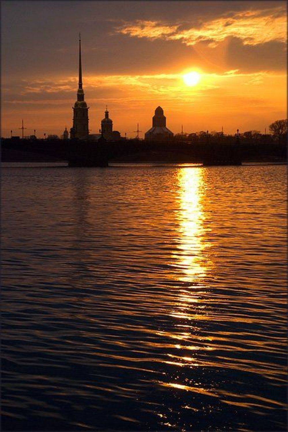 питер, закат, петропавловская крепость, Ink