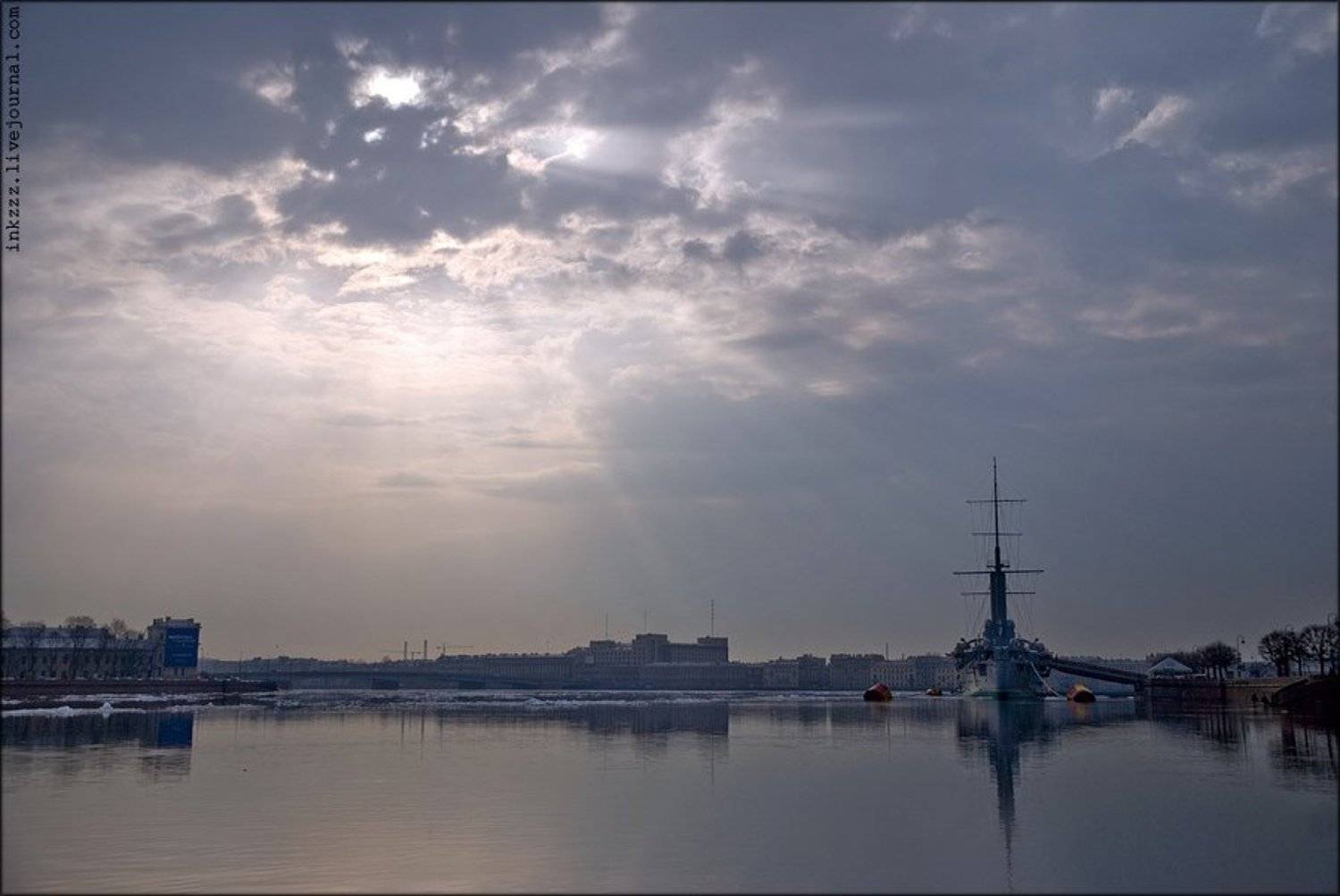 питер, аврора, облака, Ink