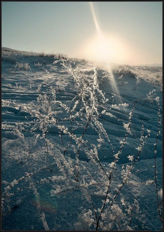 вечер, закат, зима, лед, снег, i_go Тонкая работаphoto preview