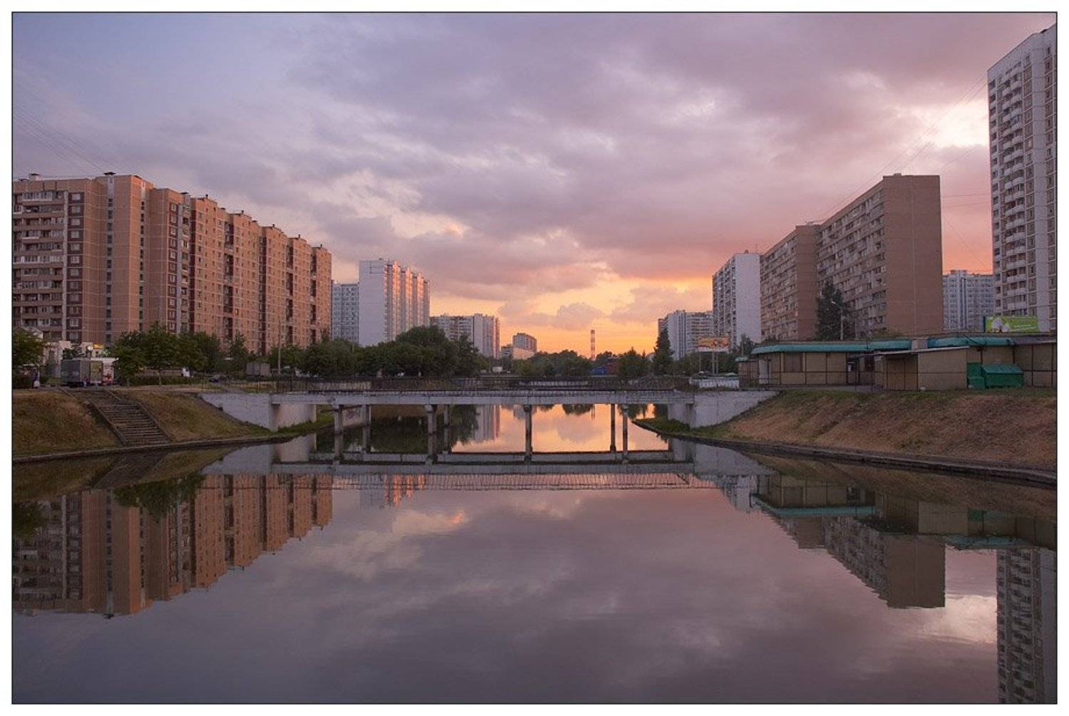 город, закат, лето, облака, Павел